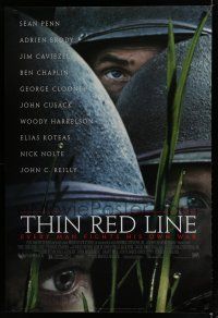 7k774 THIN RED LINE style B 1sh '98 Sean Penn, Woody Harrelson & Jim Caviezel in WWII!