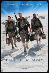 7k780 THREE KINGS advance DS 1sh '99 George Clooney, Mark Wahlberg, & Ice Cube in the Gulf War!