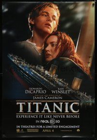 7k783 TITANIC April 4 style DS 1sh R12 Leonardo DiCaprio, Kate Winslet, directed by James Cameron!
