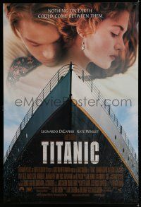 7k786 TITANIC heavy stock 1sh '97 Leonardo DiCaprio, Kate Winslet, directed by James Cameron!