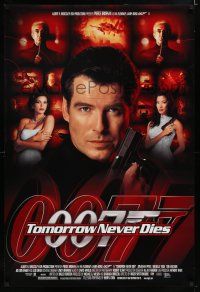 7k788 TOMORROW NEVER DIES DS 1sh '97 Pierce Brosnan as Bond, Michelle Yeoh, sexy Teri Hatcher!