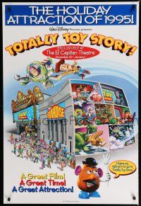 7k791 TOTALLY TOY STORY advance 1sh '95 cool art of funhouse at The El Capitan Theatre!