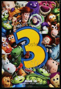7k794 TOY STORY 3 cast style advance DS 1sh '10 Disney & Pixar, great image of Woody, Buzz & cast!