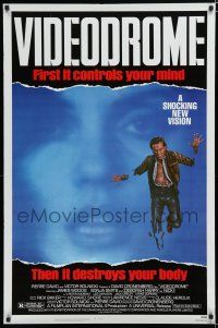 7k824 VIDEODROME 1sh '83 David Cronenberg, James Woods, huge c/u of Debbie Harry, sci-fi!