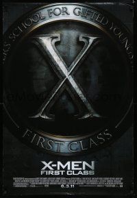 7k842 X-MEN: FIRST CLASS style B advance DS 1sh '11 James McAvoy, Fassbender, Marvel sci-fi