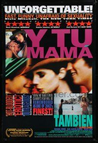 7k843 Y TU MAMA TAMBIEN 1sh '01 Alfonso Cuaron directed, Maribel Verdu, Diego Luna!