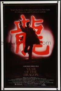 7k844 YEAR OF THE DRAGON 1sh '85 Mickey Rourke, Michael Cimino Asian crime thriller!