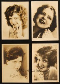 7m125 LOT OF 4 5X7 FAN PHOTOS OF CLARA BOW WITH FACSIMILE SIGNATURES '30s deluxe portraits!