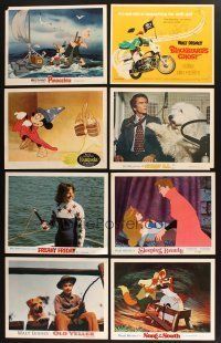 7m046 LOT OF 24 LOBBY CARDS FROM WALT DISNEY MOVIES '60s-70s cartoon & live action images!