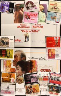 7m060 LOT OF 17 FOLDED HALF-SHEETS '70s great images from a variety of different movies!
