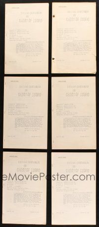 7m076 LOT OF 9 CUTTING CONTINUITY MOVIE SCRIPTS FROM GHOST OF ZORRO '59 great content!