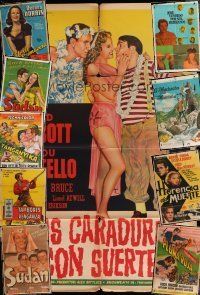 7m098 LOT OF 10 FOLDED ARGENTINEAN POSTERS '40s-60s great different colorful images!