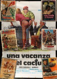 7m119 LOT OF 7 FOLDED ITALIAN TWO-PANELS '60s-80s different images from a variety of movies!