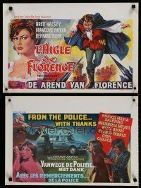 7m174 LOT OF 8 UNFOLDED AND FORMERLY FOLDED BELGIAN POSTERS '50s-60s cool different artwork!
