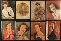 7m183 LOT OF 93 NEWSPAPER SUPPLEMENT COVERS '40s-50s color portraits of top actors & actresses!