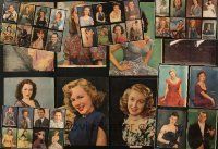 7m185 LOT OF 44 NEWSPAPER SUPPLEMENT COVERS '40s-50s color portraits of top actors & actresses!