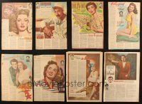 7m189 LOT OF 36 NEWSPAPER PAGES '40s-50s Louella O. Parsons In Hollywood articles, color images!