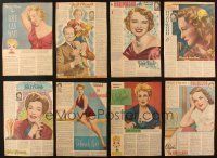 7m191 LOT OF 28 NEWSPAPER PAGES '40s-50s Louella O. Parsons in Hollywood articles w/color images!