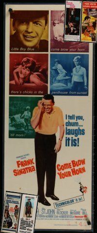 7m311 LOT OF 5 FRANK SINATRA LAMINATED INSERTS '40s-70s Come Blow Your Horn, Tony Rome & more!