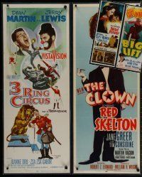7m312 LOT OF 4 LAMINATED INSERTS '50s-60s Martin & Lewis, Red Skeleton in The Clown & more!