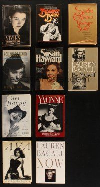 7m110 LOT OF 10 ACTRESS BIOGRAPHY HARDCOVER BOOKS '70s-90s Bacall, Leigh, Garland, Gardner & more!