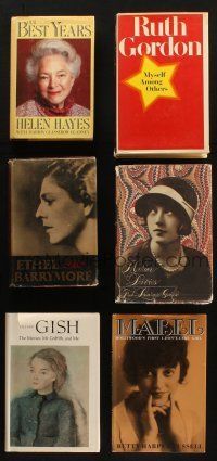 7m116 LOT OF 6 ACTRESS BIOGRAPHY HARDCOVER BOOKS '50s-80s Ethel Barrymore, Ruth Gordon & more!