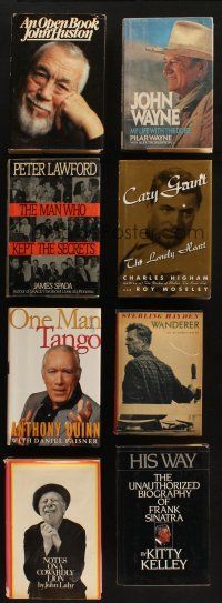 7m113 LOT OF 8 ACTOR BIOGRAPHY HARDCOVER BOOKS '60s-90s John Wayne, Cary Grant, John Huston+more!