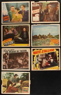 7m057 LOT OF 7 LOBBY CARDS FROM COWBOY WESTERN MOVIES '40s-50s Wild Bill Elliott & more!