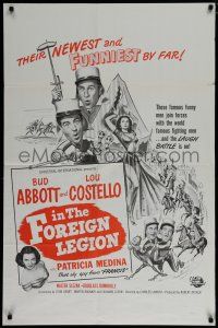 7p015 ABBOTT & COSTELLO IN THE FOREIGN LEGION military 1sh R60s great wacky art of Bud & Lou!