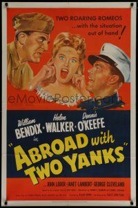 7p019 ABROAD WITH 2 YANKS 1sh R50 Marines William Bendix & Dennis O'Keefe lust after Helen Walker!