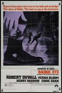 7p062 BADGE 373 1sh '73 Robert Duvall is a tough New York cop with a gun in his sock & no badge!