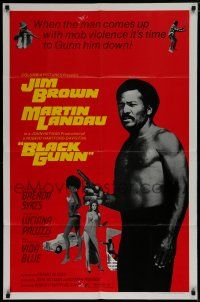 7p089 BLACK GUNN 1sh '72 Jim Brown is dynamite, Martin Landau, Brenda Sykes