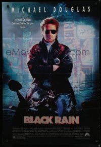 7p090 BLACK RAIN 1sh '89 Ridley Scott, Michael Douglas is an American cop in Japan!