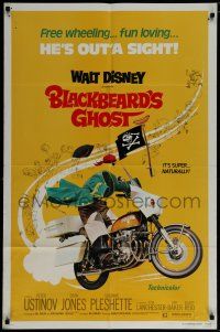 7p093 BLACKBEARD'S GHOST 1sh R76 Walt Disney, artwork of wacky invisible pirate Peter Ustinov!