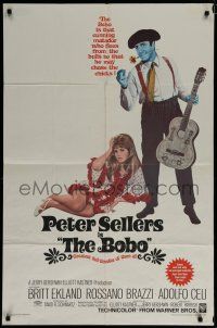 7p107 BOBO 1sh '67 wacky image of blue matador Peter Sellers & sexy Britt Ekland!