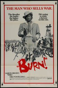7p131 BURN style A 1sh '70 Marlon Brando profiteers from war, directed by Gillo Pontecorvo!