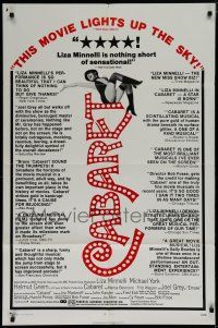 7p137 CABARET reviews 1sh '72 singing & dancing Liza Minnelli in Nazi Germany, directed by Fosse!