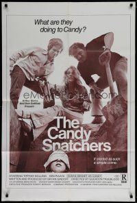 7p145 CANDY SNATCHERS 1sh '73 sexy Tiffany Bolling kidnapped, what are they doing to Candy?