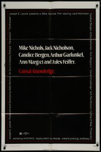 7p150 CARNAL KNOWLEDGE 1sh '71 Jack Nicholson, Candice Bergen, Art Garfunkel, Ann-Margret!