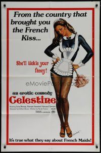 7p162 CELESTINE 1sh '74 Jesus Franco, it's true what they say about French Maids!