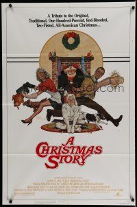 7p174 CHRISTMAS STORY 1sh '83 best classic Christmas movie, great art by Robert Tanenbaum!
