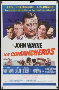 7p187 COMANCHEROS Spanish/U.S. 1sh '61 cowboy John Wayne, Stuart Whitman, directed by Michael Curtiz!