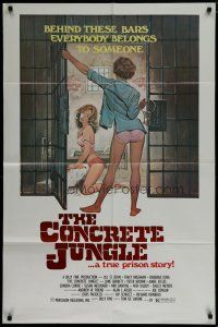 7p194 CONCRETE JUNGLE 1sh '82 behind these bars everybody belongs to someone, sexy art!