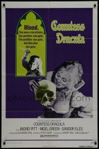7p205 COUNTESS DRACULA 1sh '72 Hammer, Ingrid Pitt, the more she drinks, the thirstier she gets!
