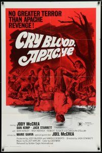 7p217 CRY BLOOD APACHE 1sh '70 Jody McCrea, artwork of Apache Native Americans!