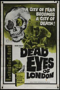7p229 DEAD EYES OF LONDON 1sh '65 Alfred Vohrer's Die Toten Augen von London, horror art!