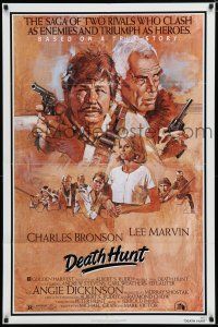 7p231 DEATH HUNT 1sh '81 artwork of Charles Bronson, Lee Marvin & sexy Angie Dickinson by Solie!