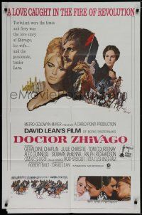 7p242 DOCTOR ZHIVAGO 1sh R72 Omar Sharif, Julie Christie, David Lean English epic, Terpning art!