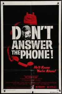 7p247 DON'T ANSWER THE PHONE 1sh '80 he'll know you're alone, sexy horror!