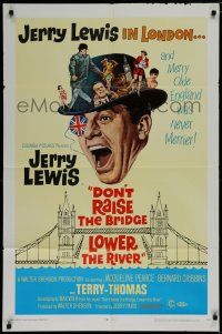 7p249 DON'T RAISE THE BRIDGE, LOWER THE RIVER 1sh '68 wacky art of Jerry Lewis in London!